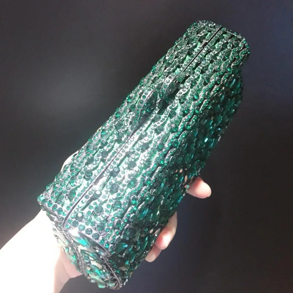 New Fashion Ladies Evening Bags green Wedding Party Chain Shoulder Bag Diamond Luxury clutch Bag Purse handbags In Women's Totes