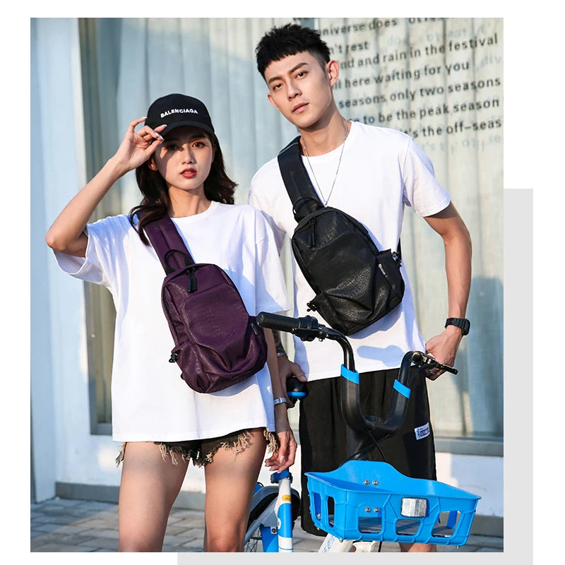New Fashion Men Chest Bag USB Charging 9.7" iPad Crossbody Bag Male Waterproof Messenger Bags for Boys High Quality Sling Bags