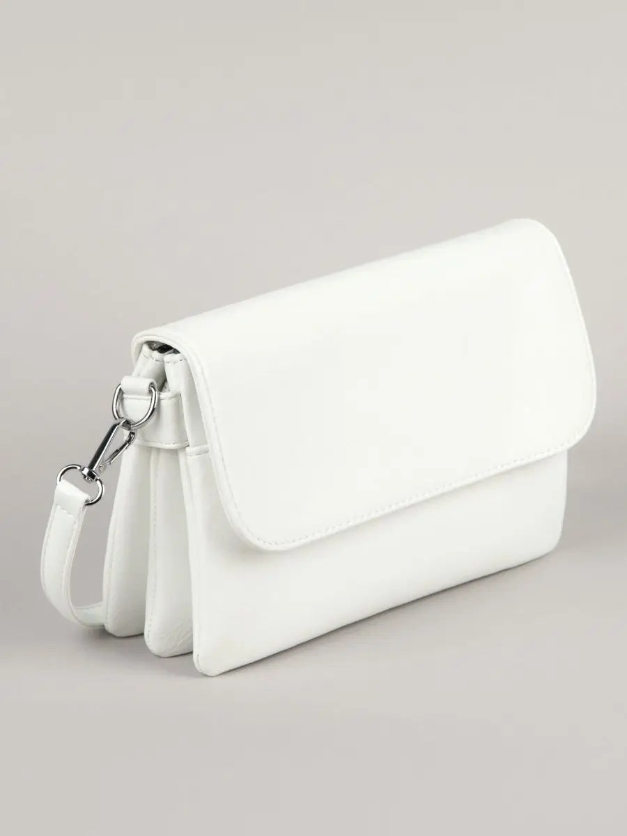 New Fashion Three Layer Crossbody Shoulder Bag Carrying Bag Solid Color Women PU Leather Underarm Bag