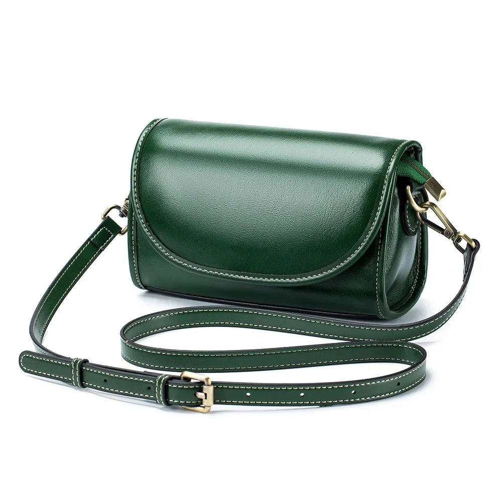 New Head Layer Plant Tanned Leather All-in-one Portable Niche Senior Women's Single Shoulder Crossbody Bag Commuting