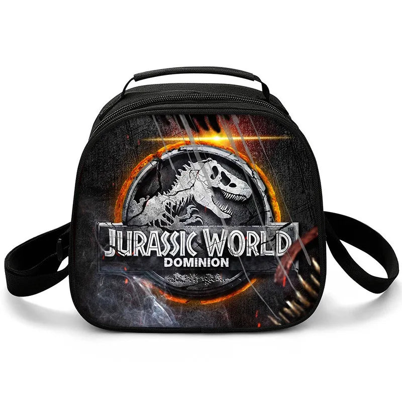 New Jurassic World Dinosaur Boys Girls Kids Crossbody Bags Lunch Box Satchel Lunch Tote Lunch Bag for Children
