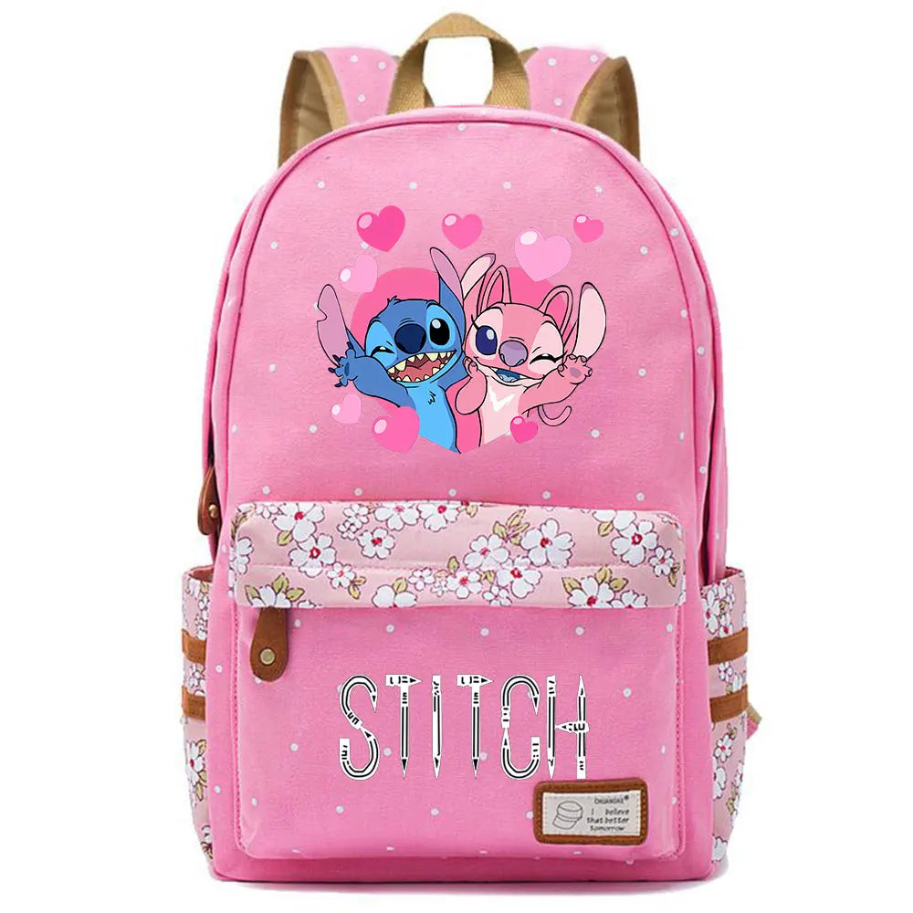 New Kawaii Stitch Boy Girl Kids School Book Bags Women Bagpack Teenagers Schoolbags Canvas Travel Laptop Backpack