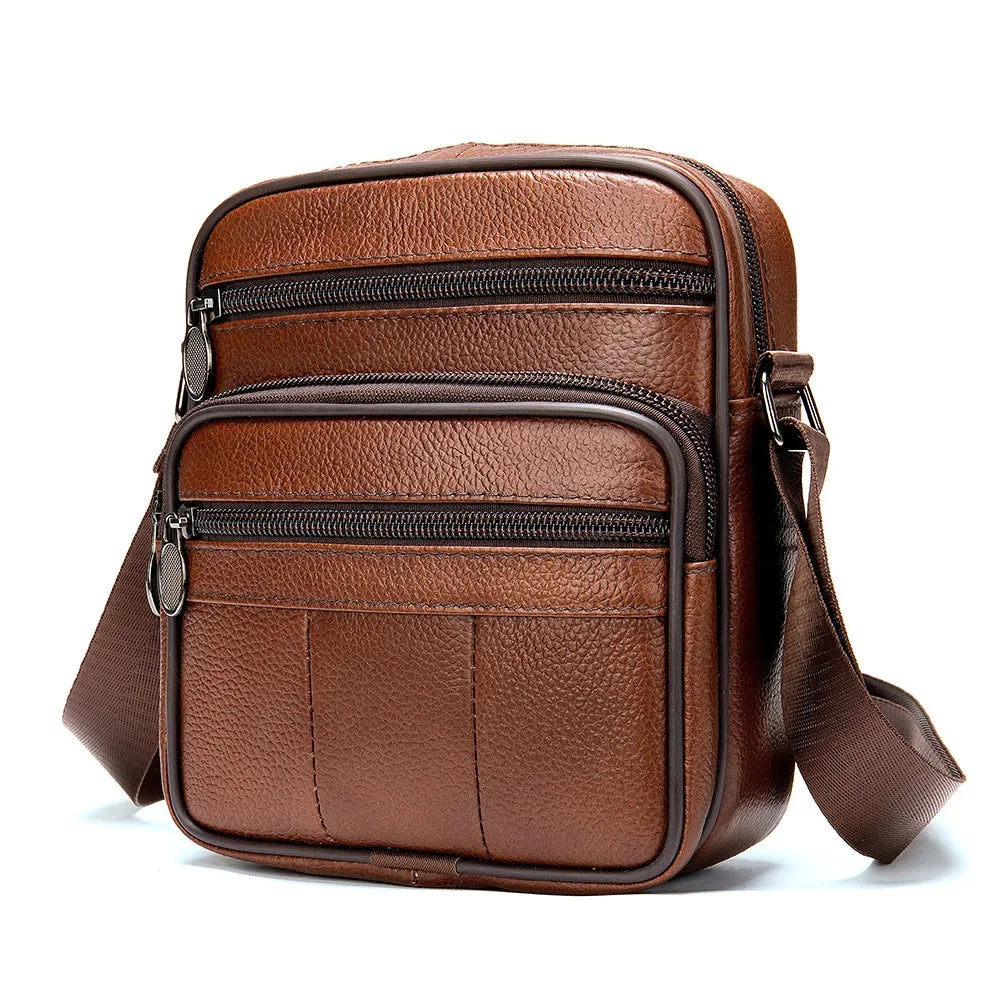 New Men's 100% Genuine Leather Shoulder s for Men Small Messenger Top Layer Cowhide Single Man Crossbody Bag