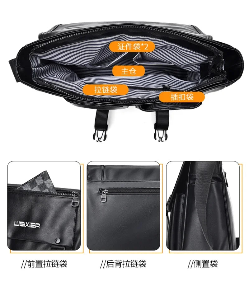 New Men's Retro Leisure Crossbody High Quality Messenger Waterproof and Wear-resistant Large-capacity Flip Shoulder Bag