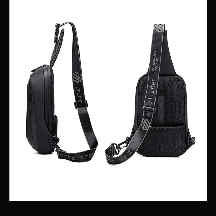 New Men's shoulder chest Top quality Comfortable breathable male messenger EVA hard shell Anti-theft Crossbody bag