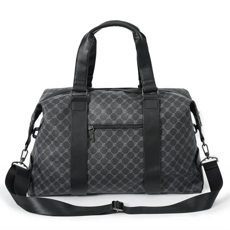 New PU Leather Men Luggage Luxury Large Capacity Travel Handbag Simple Gym Trendy Shoulder Duffle Bag For Male