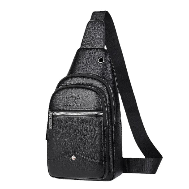 New Pack Crossbody Luxury Design Durable PU Leather Chest Casual Fashion Men's Handbag Shoulder Bag