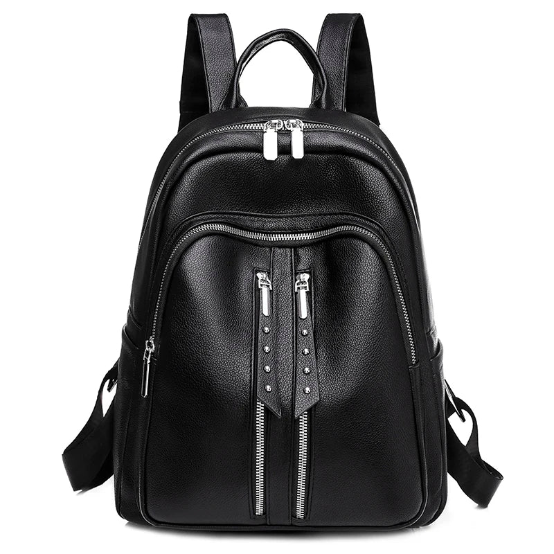 New Pu Leather Designer Backpacks Women High Quality Vintage Backpack for Girls 2021 Large Capacity School Bag Travel Bagpack