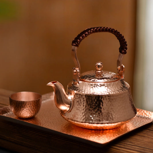 New Pure Copper Tea Kettle Handmade Teapot Retro Pot for Kung Fu Tea Teaware Teapot and cup