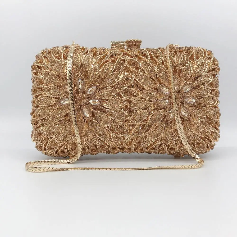 New Women Crystal Prom Clutch Purse Female Prom Purses Bridal Shoulder Bag Women's Handbags Rhinestone Evening Bags High Quality