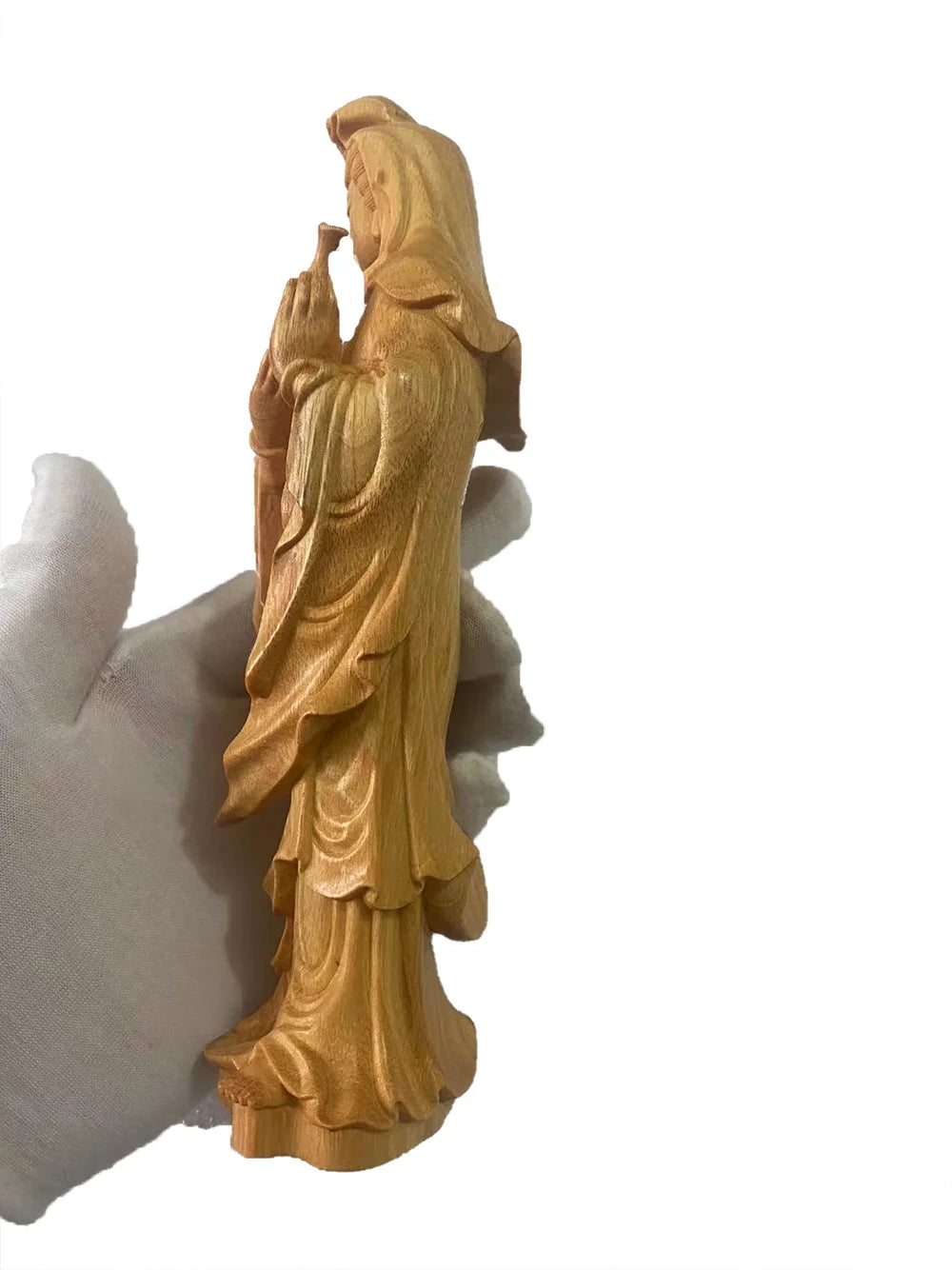 New solid wood carving Dripping Guanyin Buddha statue Wooden hand-carved High Quality Home Living Room Bedroom Feng Shui Statue