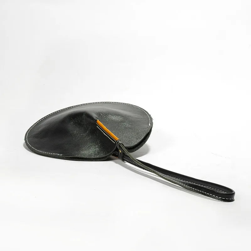 New vintage cowhide handmade women's bag shell shape personality small round bag trend mobile phone arm in arm handbag