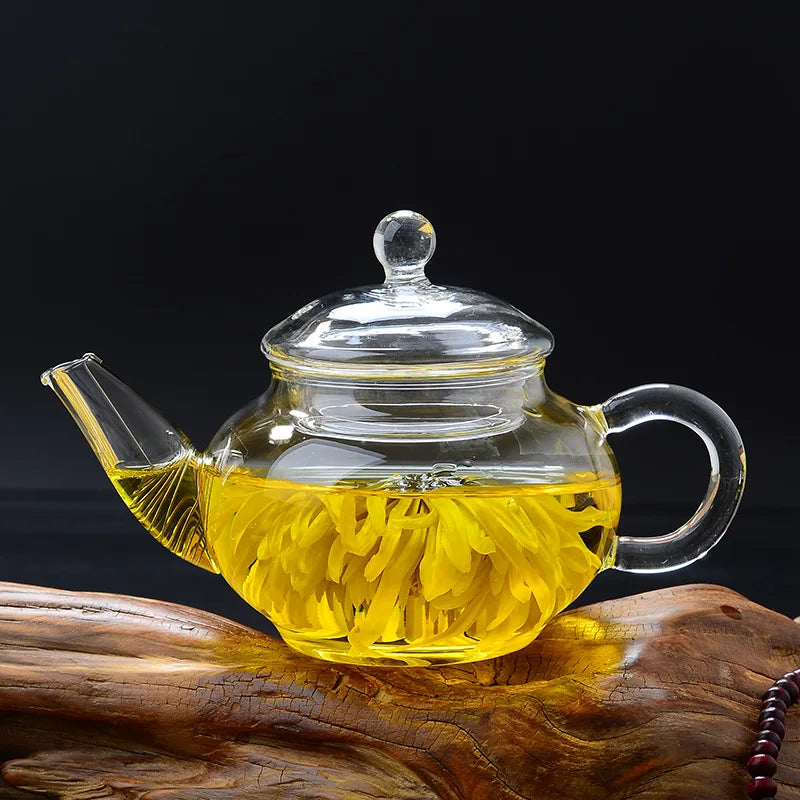 Newest Filterable Heat-resistant Glass Teapot Double Wall or With Stainless Steel Spring Teapot Clear Glass Tea Pot