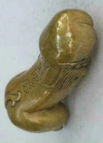 Nice Asian Chinese Old Bronze Carved Penis God Collect Statue Figure Ornament