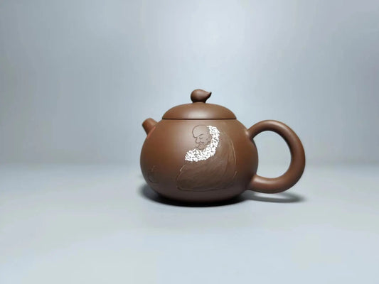 Nixing Handmade Teapot Bodhidharma Carving Tea Set filter handmade nixing clay customized gifts authentic theiere