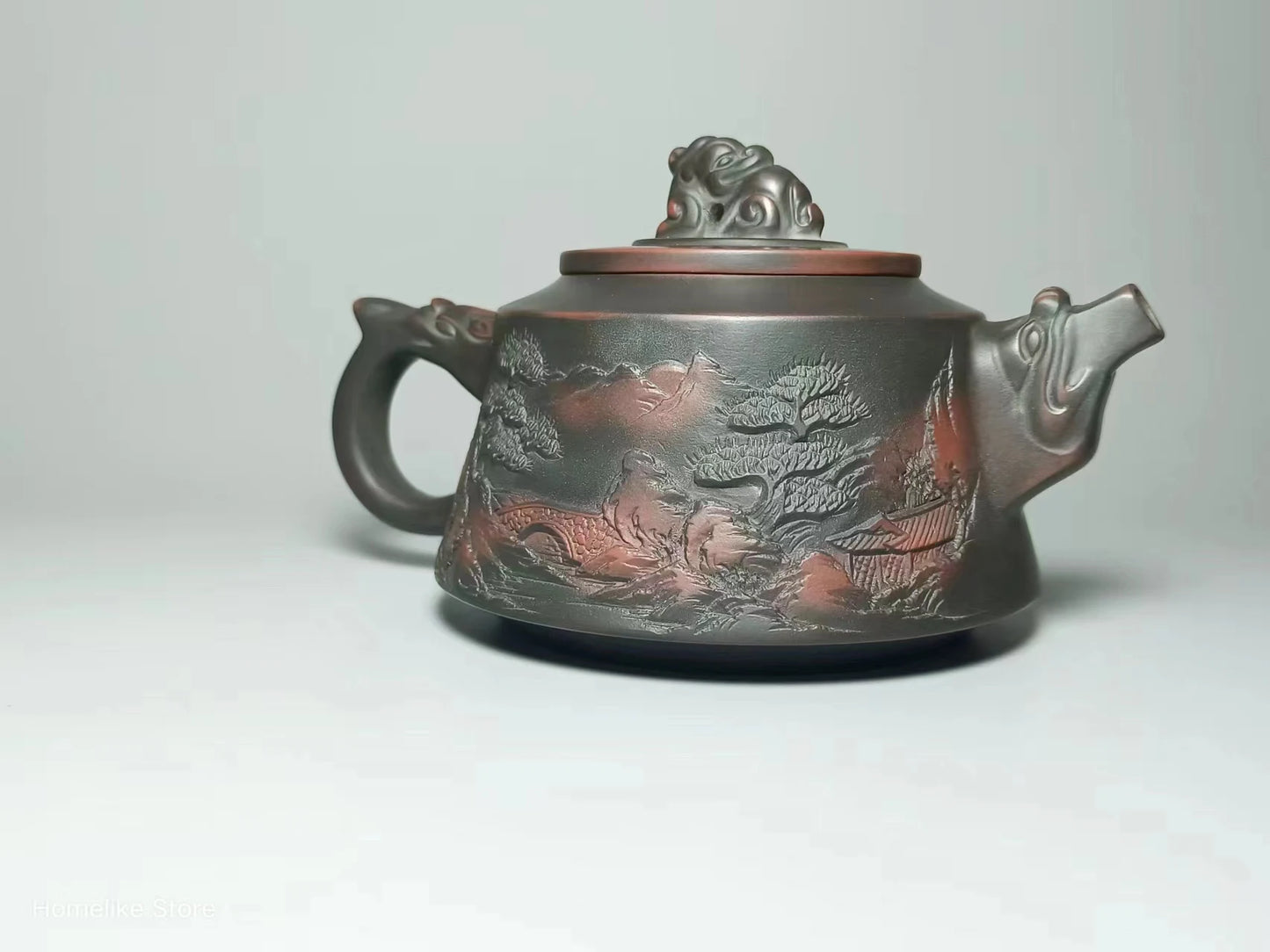 Nixing Handmade Teapot Master Landscape Carving filter handmade nixing clay customized gifts authentic theiere