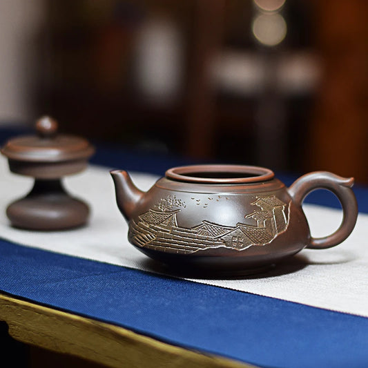 Nixing Tao teapot tea pot filter Teapot Handmade Carving Nixing clay Customized Gifts Authentic Teapot theiere