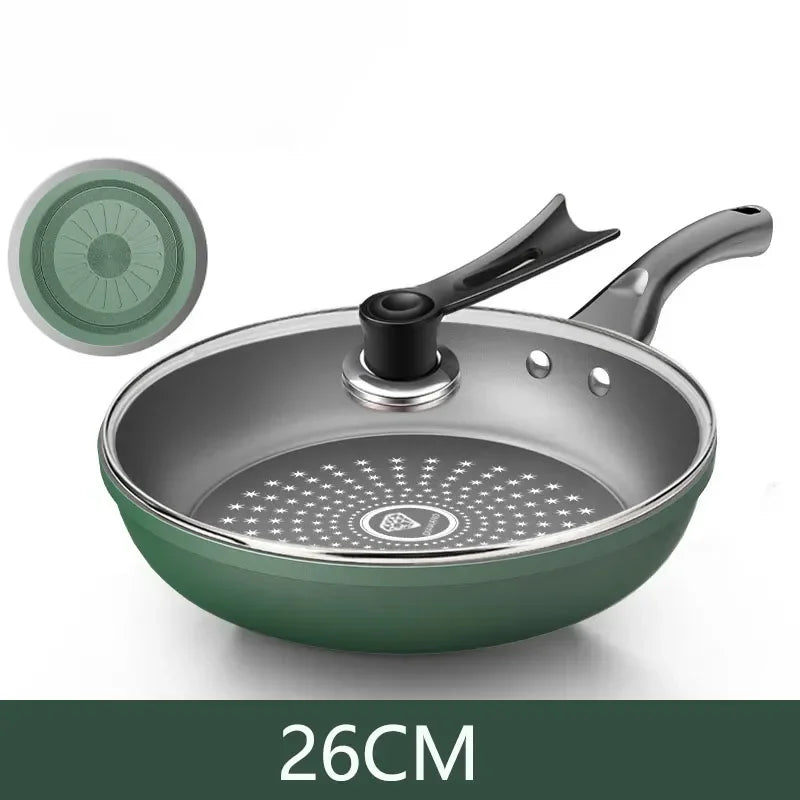 Non-Stick Pan Panelas antiaderentes Kitchen Pan Fogão a gás panela universal Non-Stick Pan With Lid No Oily Fume Frying Pan