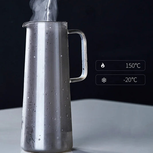 Nordic Flower Tea Juice Kettle, Thickened glass Color teapot Can be heated Household daily necessities 1350-1800ml