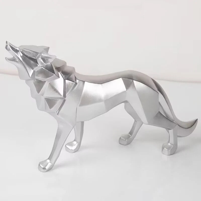 Nordic Geometric Wolf Decorative Statue Resin art Sculpture Home Animal figurines Room Office accessories Free delivery