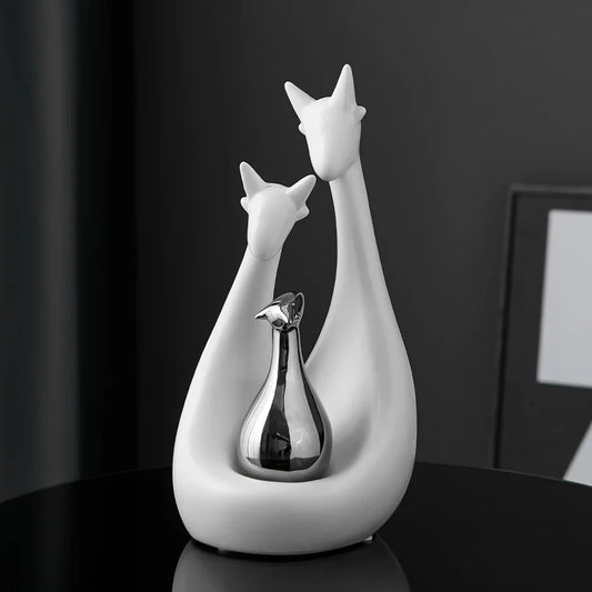 Nordic Minimalist Giraffe Statue Home Decor Abstract Animal Sculptures Figurines for Interior Ceramic Crafts