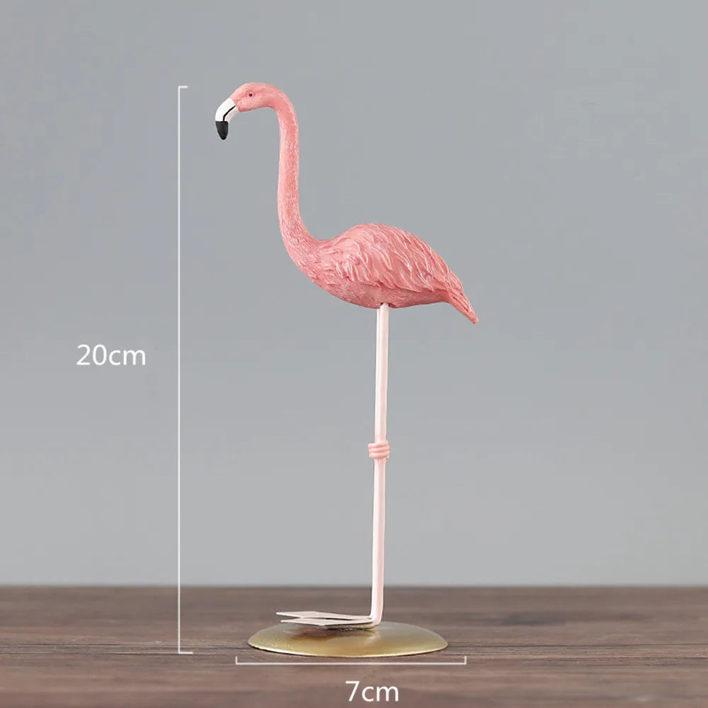 Nordic Style Flamingo Figurine Fairy Garden Livingroom Office Wedding Party Ornament Home Decoration Accessories