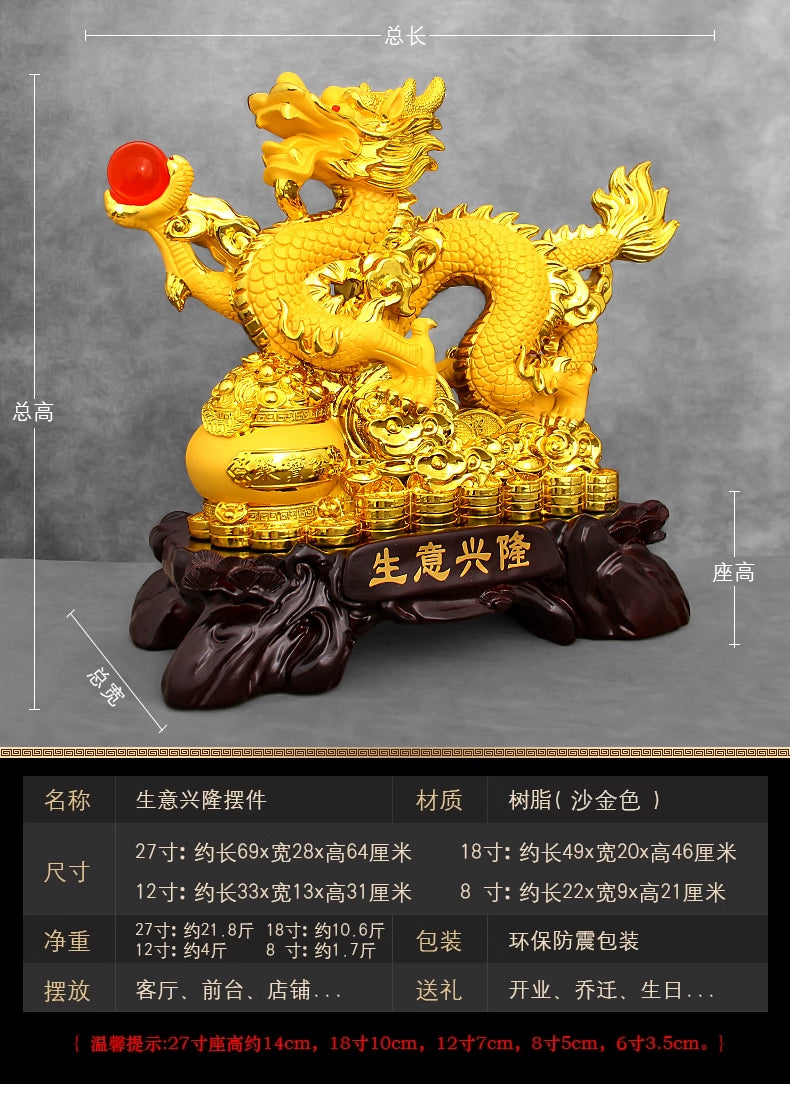 Resin dragon bead handicraft furnishing articles Prosperous home decoration decoration mascot Fengshui statue