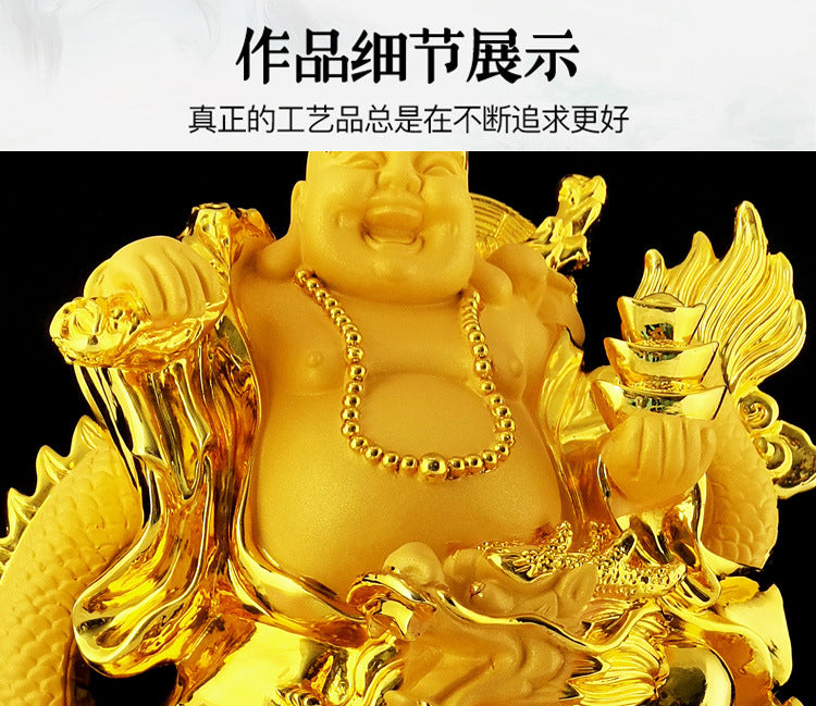 Dragon resin Maitreya Buddha shiva decoration living room big belly laughing Buddha office decoration entrance door sculpture