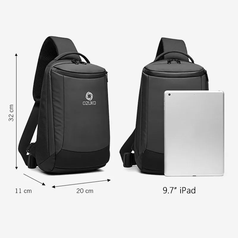 OZUKO Cross shoulder Bag Man Sling Bag Water Repellent Crossbody Bag Male Large Capacity Shoulder Bag Short Trip Messengers Bags