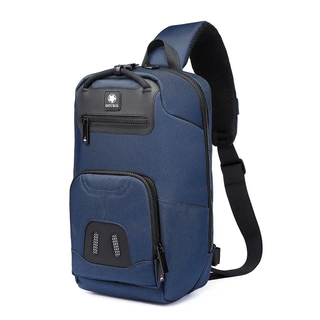 OZUKO Crossbody Bags Waterproof Shoulder Bag for Teenager Quality Multi Pocket Men Chest Bag Male Messenger Bag Men's USB Travel