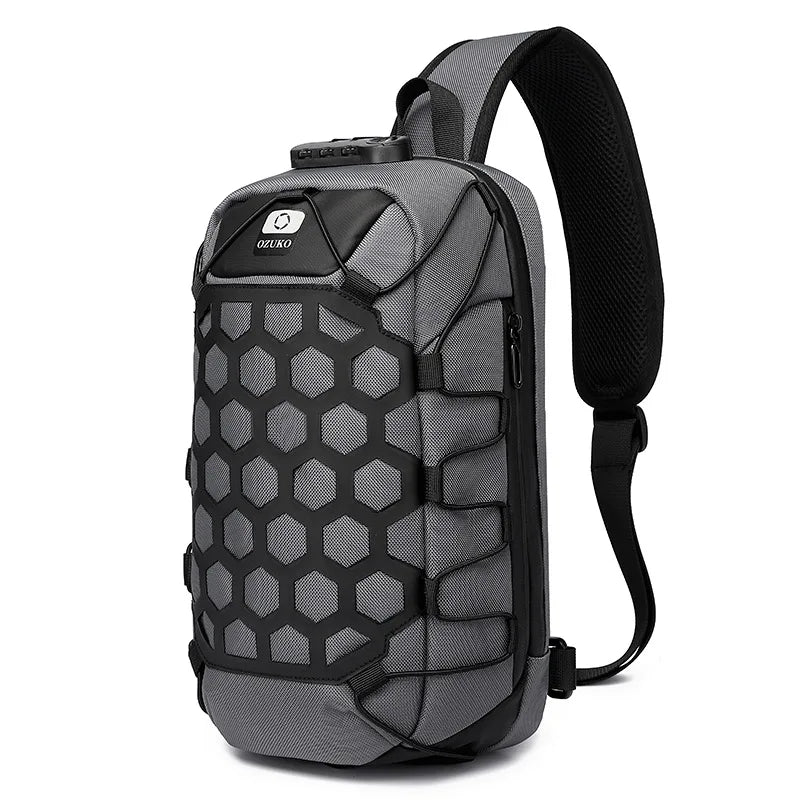 OZUKO Men Anti-theft Crossbody Bags Male Waterproof USB Charging Chest Pack Short Trip Messenger Sling Bag Shoulder Chest Bag