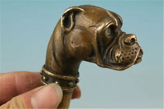 Old Bronze Hand Carved Skull Statue Cane Walking Stick Head Three shape selection A B C height about 6.7, 6.8, 7.5cm