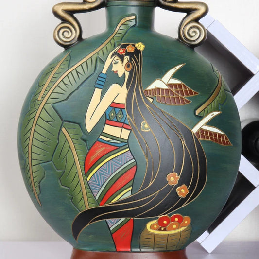 Original Aboriginal girl art HOME lobby thriving business Mascot Auspicious 3D Handicraft RU YAO CHINESE Art FENG SHUI statue
