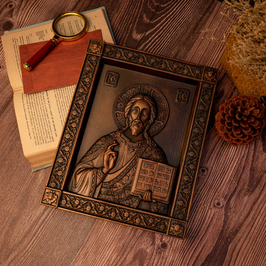 Orthodox Jesus statue wood carving plaque Catholic religious figures church wall hanging ornaments Christian Jesus statue