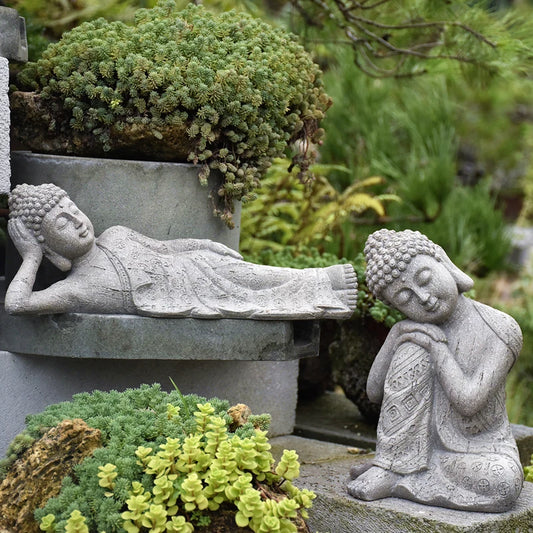 Outdoor Fengshui Zen Buddha Statue Resin Ornament Thailand Garden Sculpture Crafts Courtyard Villa Balcony Figurines Decoration