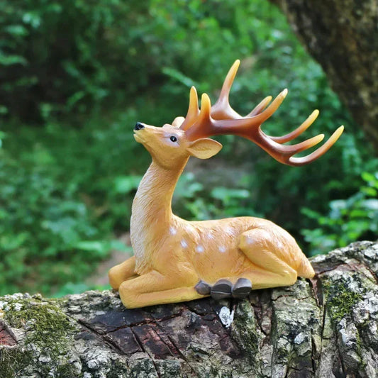 Outdoor Figurines Garden Decoration Bonsai Miniatures Realistic Deer Statue Home Decoration Courtyard Ornaments Park Lawn Decor