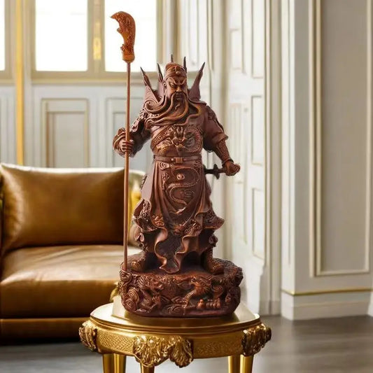 Oversized Guan Gong, God of Wealth Figure Statue Resin Sculpture Home Living Room Office Decoration Feng Shui Statue 16.8in
