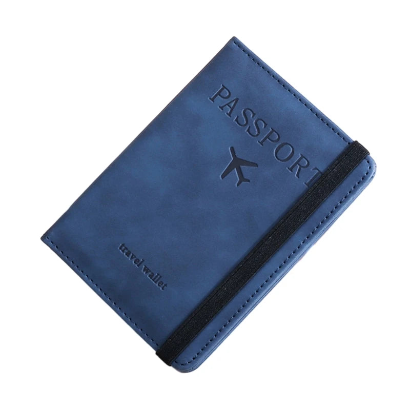 PU Leather Holder Business Passport Holder Credit Card Organzier Multi-Slot Wallet RFID Blocking Travel Document Holder