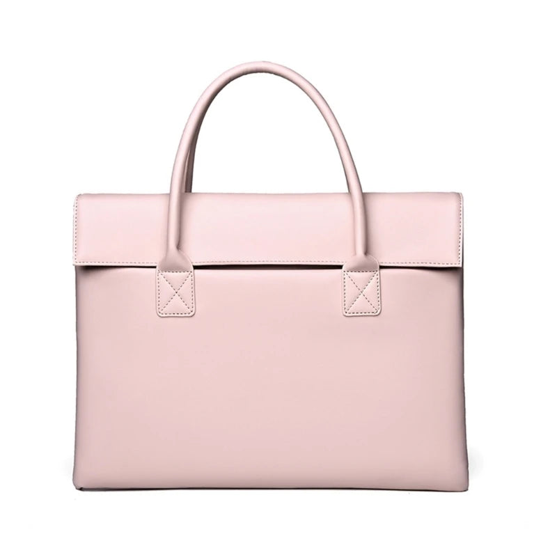 PU Leather Laptop Bag with Handles Buckle Multifunctional Organize