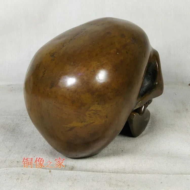 PUNK # Metal death ROCK BAR CLUB decorative exorcise evil spirits Skull Heads FENG SHUI sculpture brass statue