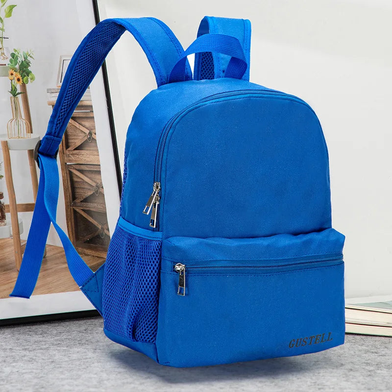 Personalized Embroidery Lightweight Casual Unisex Backpack for School Solid Color Boobag Custom Name Simple Candy Color Backpack