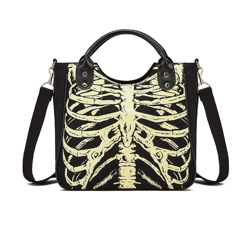 Popular Fashion Womens Personalise Punk Rivet Skull Shoulder Bag Handbag Black