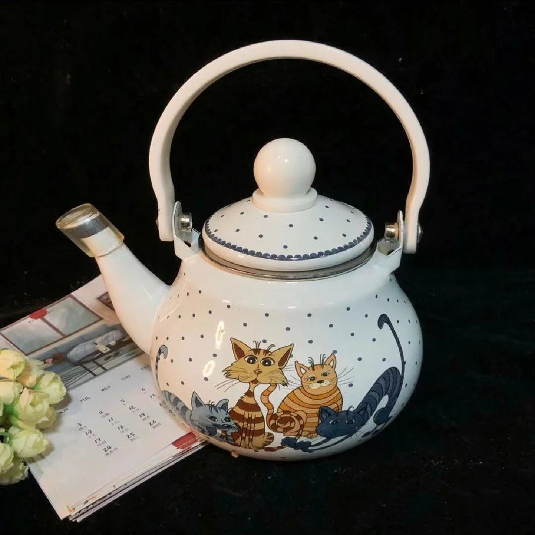 Porcelain Enamels Teapot Kettle Coffee Milk Teapot Medicine Pot Induction Cooking Gas Universal Household