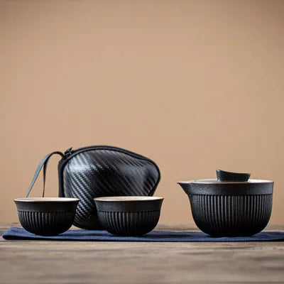 Portable Travel Tea Set Ceramic Teapot Kettle Quik Pots One pot and two cups Teaware Chinese Drink TeapotsTea Cup
