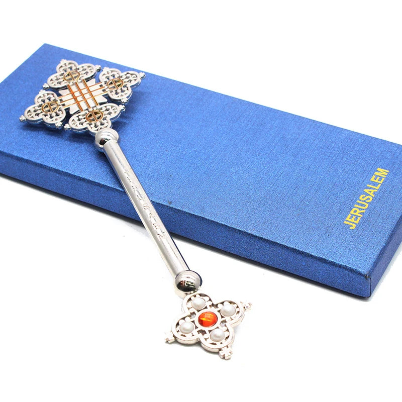 Prayer Ceremony Cross Alloy Christ Church Prayer Supplies Catholic Decoration Gifts Gold and silver colors 22 cm