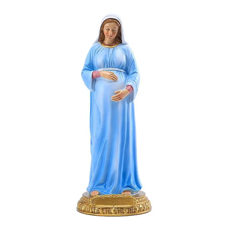 Pregnant Virgin Mary Statuette Virgin Mary Religious Sculpture Resin Madonna Statue Atholic Religious Decor Ornament For Homes