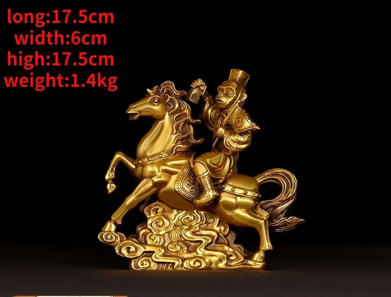 Pure Copper Animal Monkey Immediately Feng Hou Ornaments Home Living Room Office Fengshui Statues