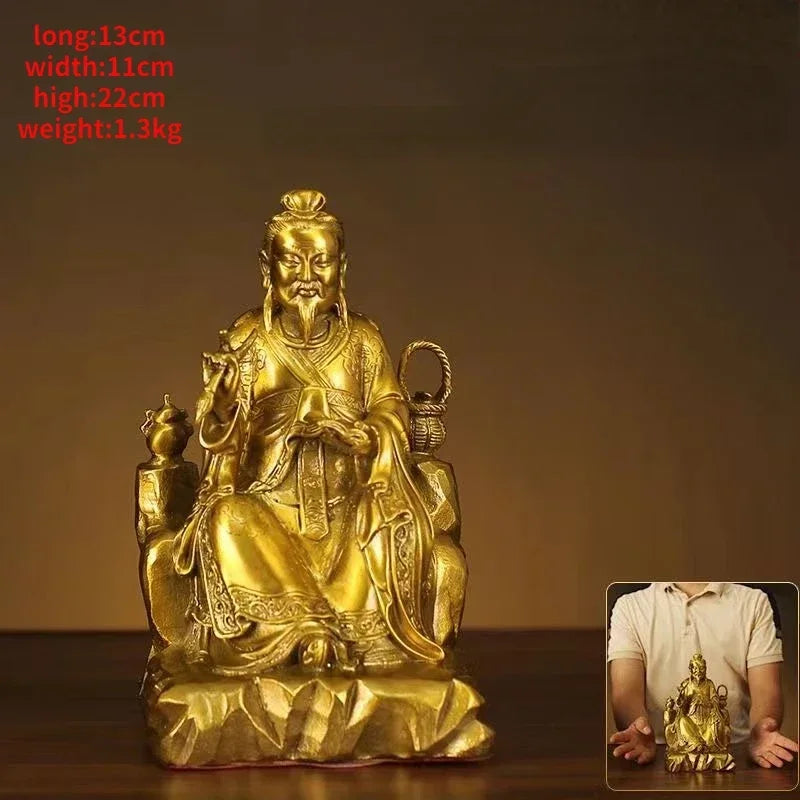 Pure Copper Medicine King Sun Simiao People Statue Bodhisattva Statue Pharmacy Offering Home Decoration Sculptures