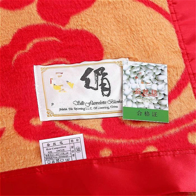 Pure Mulberry Silk velvet Blanket Natural silk sheet Upscale bed sheet Winter quilt set 100% Grade A Pure Mulberry Skin Care