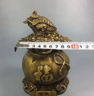 Pure copper blessing bag, Golden Toad handicraft decoration